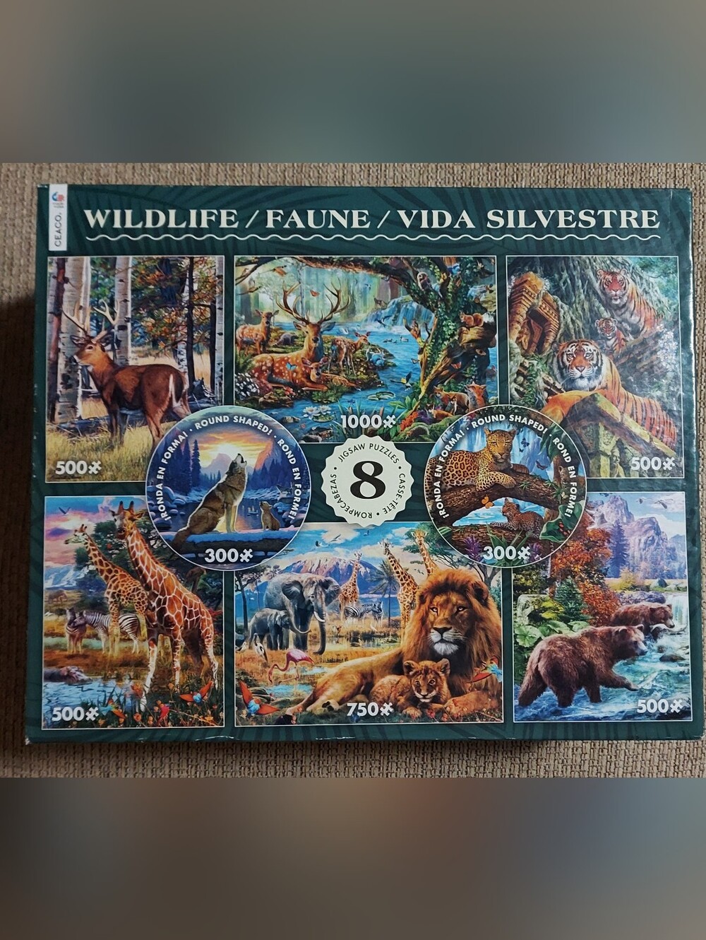 Ceaco "Wildlife" Jigsaw Puzzles - 8 Pack